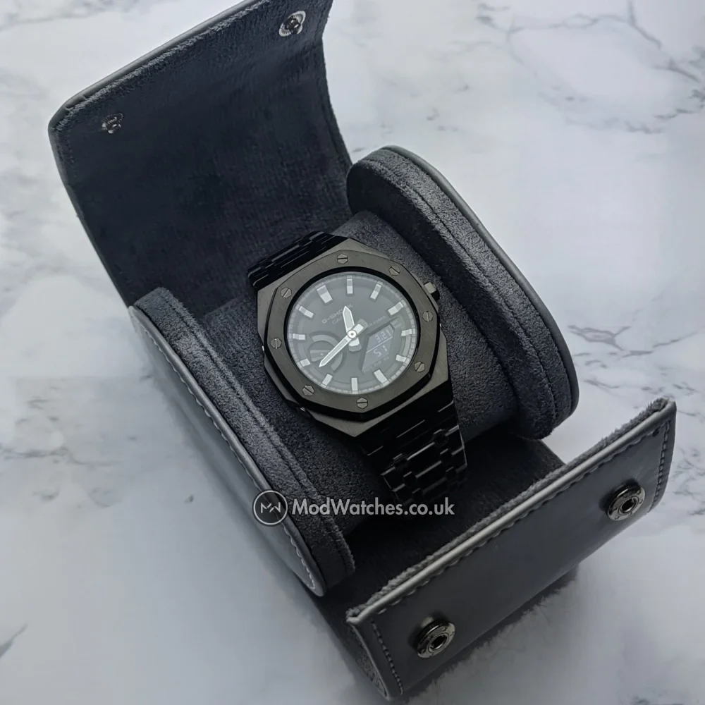Leather Watch Roll Grey - Image 3