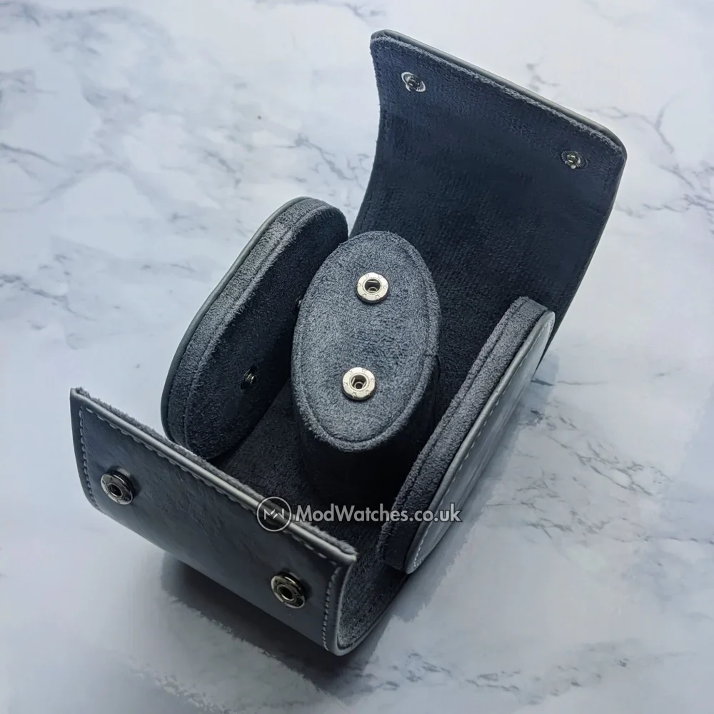 Leather Watch Roll Grey - Image 4