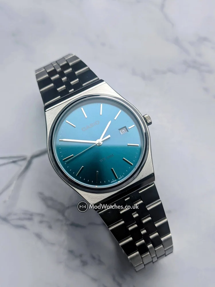 Petrol Blue Rare Casio MTP Range Classic Watch - Image 2